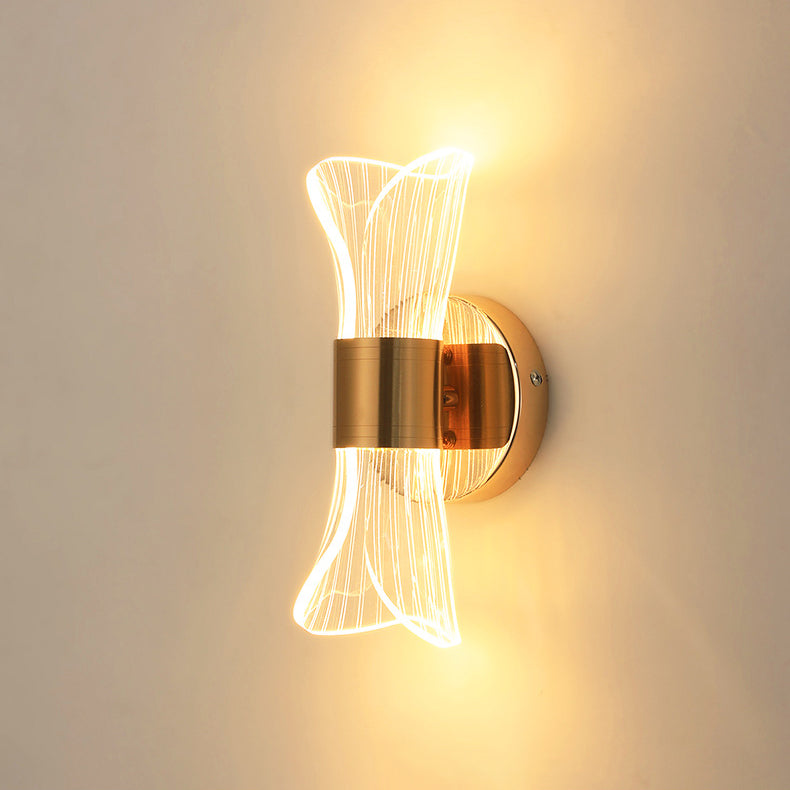 Contemporary Luxury Horn Shape Acrylic Iron LED Wall Sconce Lamp For Living Room