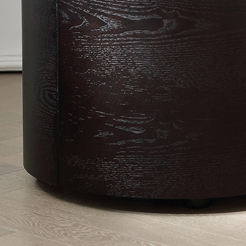 Modern Minimalist Round Cylinder Wood Nightstand 1-Drawer For Bedroom