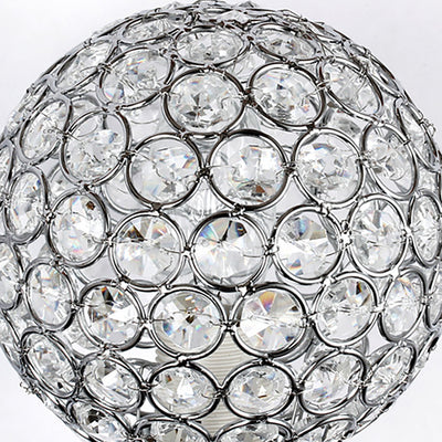 Contemporary Scandinavian Sphere Curved Disc Base Iron Crystal 1/2 Light Wall Sconce Lamp For Bedroom