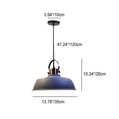 Nordic Minimalist Iron Round Pot Lid 1-Light Pendant Light