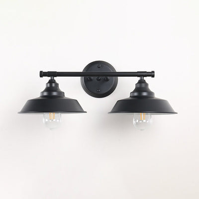 Contemporary Industrial Round Iron 2/3 Light Wall Sconce Lamp For Bathroom