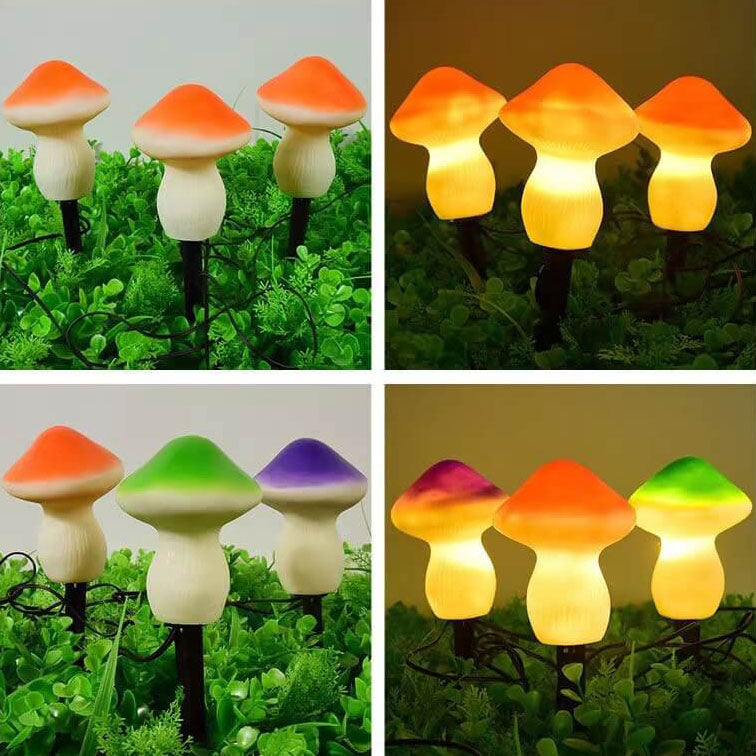 Solar Outdoor Resin Mushroom LED Garden Ground Insert Decorative Landscape Light