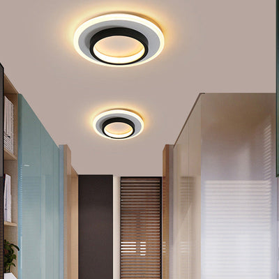 Modern Simplicity Iron Acrylic Circle LED Flush Mount Ceiling Light For Living Room