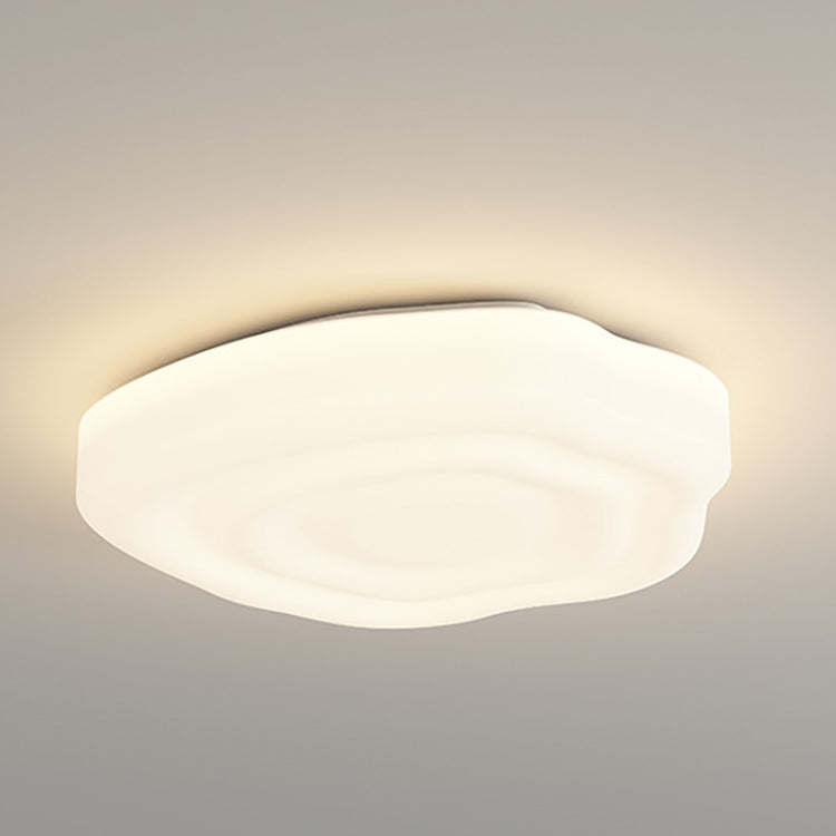 Modern Minimalist Petal Cloud Pumpkin PE Iron LED Flush Mount Ceiling Light For Living Room