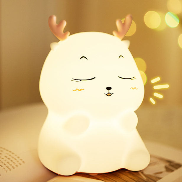 Contemporary Creative Silicone Elk Remote Control LED USB Night Light Table Lamp For Bedroom