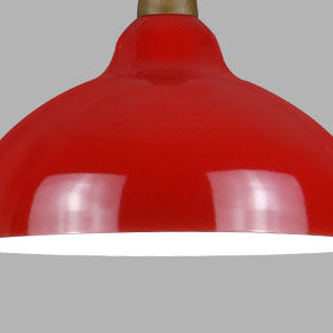 Modern Simplicity Red Iron Semicircle Shade 1-Light Pendant Light For Kitchen