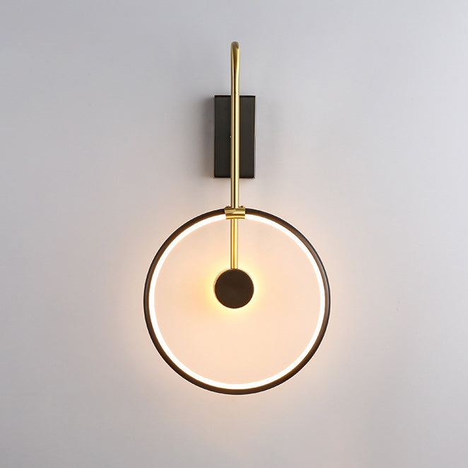 Modern Simplicity Circle Ring Copper Acrylic LED Wall Sconce Lamp For Bedroom