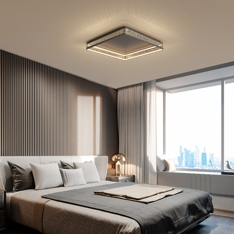 Modern Simplicity Iron Round Bird Nest Hollow Design LED Flush Mount Ceiling Light For Living Room