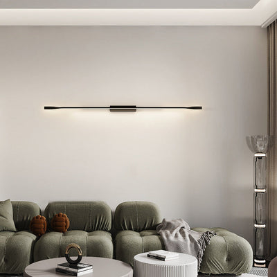 Modern Minimalist Aluminum Straight Line Silicone LED Wall Sconce Lamp For Living Room