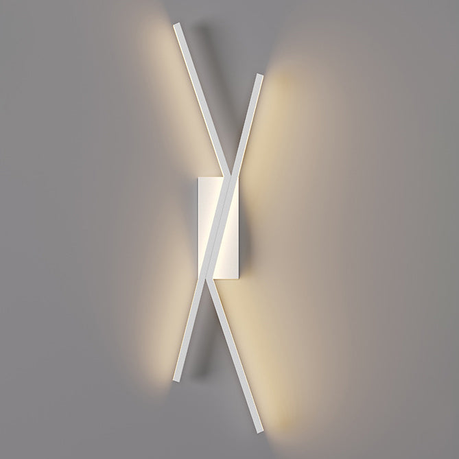 Modern Minimalist Iron Aluminum Silica Cubic Line LED Wall Sconce Lamp For Bedroom