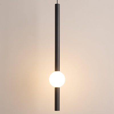 Modern Minimalist Long Cylinder Iron Acrylic LED Pendant Light For Bedroom