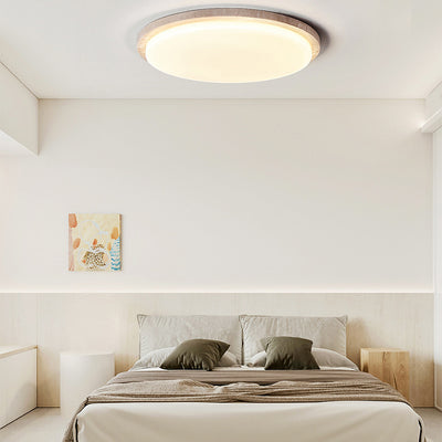 Modern Minimalist Round Steel LED Flush Mount Ceiling Light For Bedroom