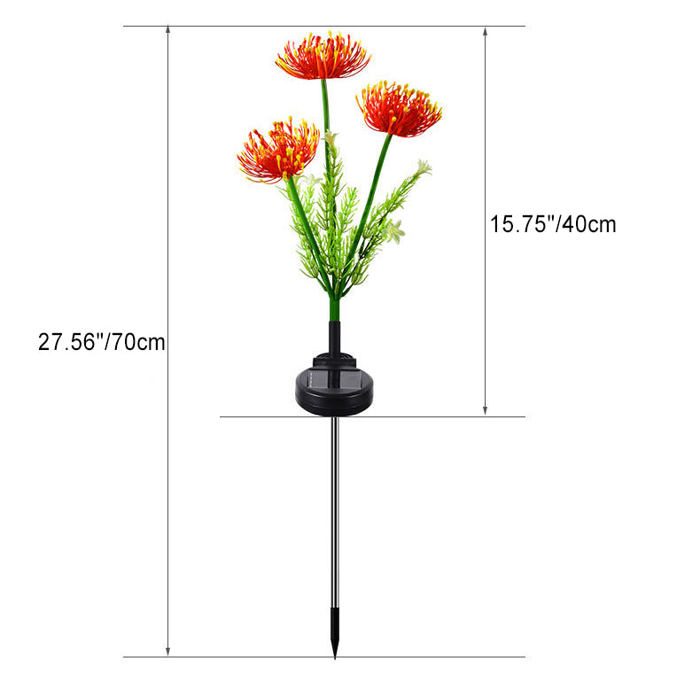 Modern Art Deco Waterproof Solar Plastic Stainless Steel ABS Simulated Flower LED Landscape Light For Garden