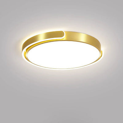 Modern Minimalist Round Aluminum Acrylic LED Flush Mount Ceiling Light For Bedroom