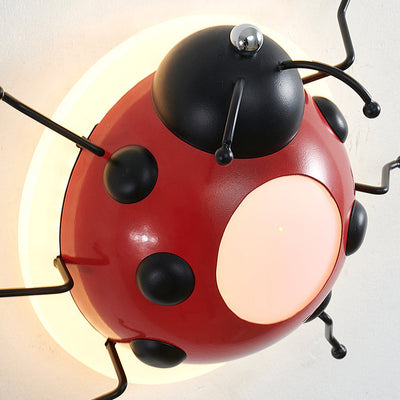 Contemporary Creative Cartoon Beetle Acrylic LED Kids Wall Sconce Lamp For Bedroom