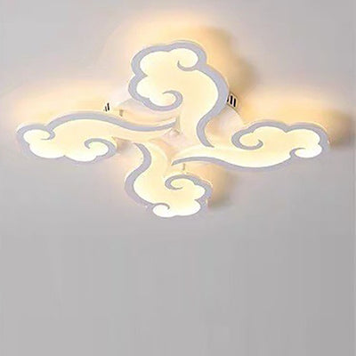 Modern Minimalist Xiang Yun Iron Acrylic LED Semi-Flush Mount Ceiling Light For Living Room