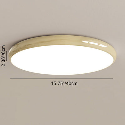 Modern Minimalist Macaron Acrylic Round Shade LED Flush Mount Ceiling Light For Bedroom