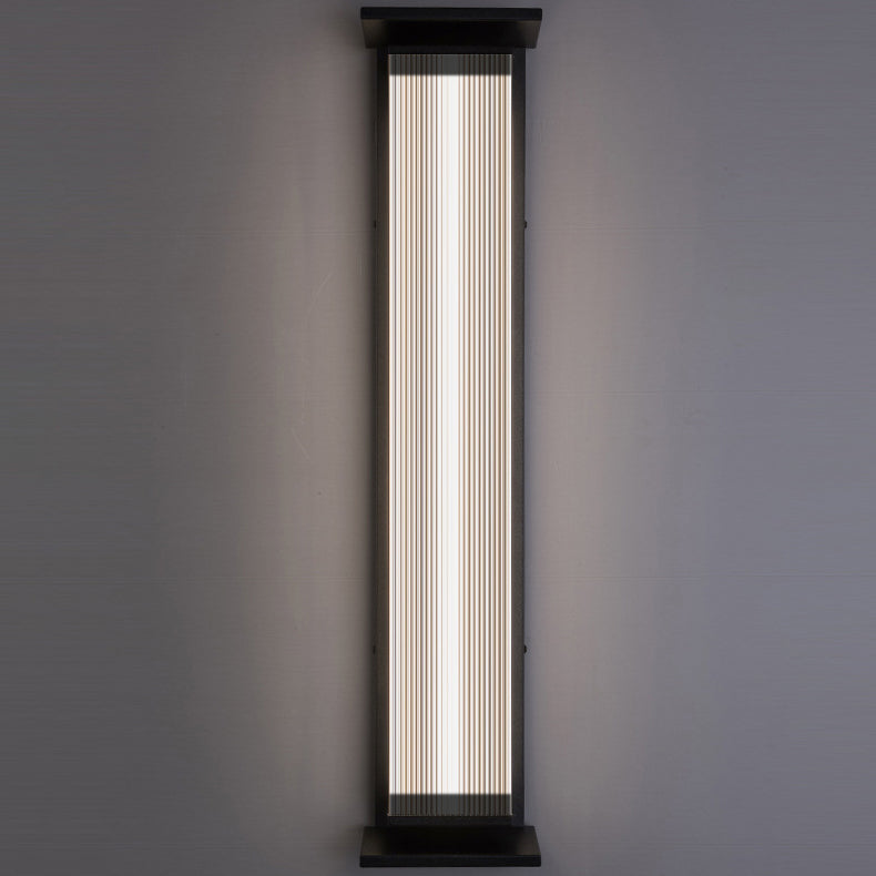 Modern Minimalist Waterproof Rectangular Stainless Steel Acrylic LED Wall Sconce Lamp For Outdoor Patio