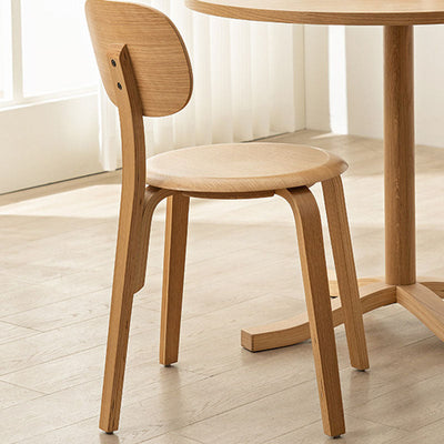 Modern Minimalist Round Cushion Solid Wood Dining Chair Backrest For Dining Room