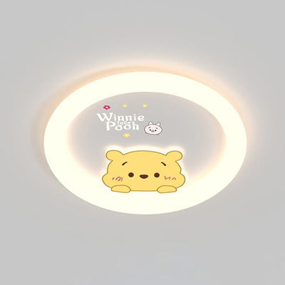 Contemporary Creative Cartoon Animal Duck Acrylic LED Flush Mount Ceiling Light For Bedroom