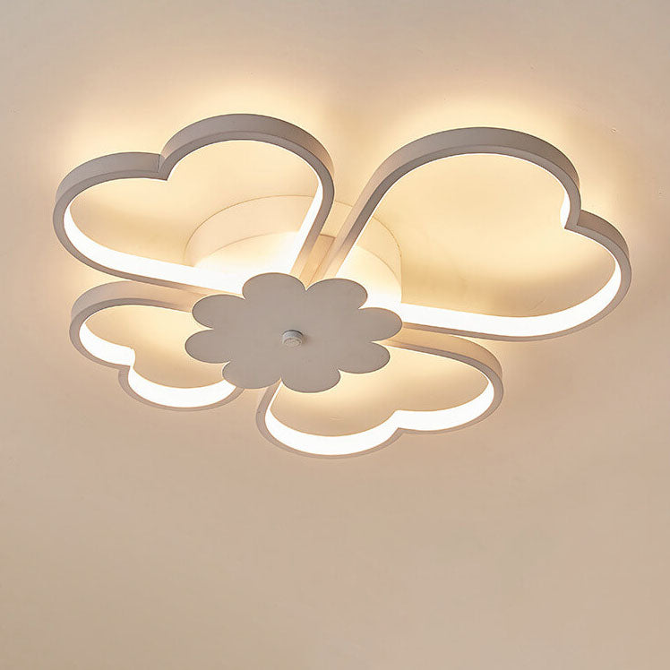 Modern Creative Clover Design LED Flush Mount Ceiling Light For Bedroom