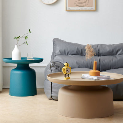 Contemporary Scandinavian Round Plastic PVC Coffee Table For Living Room