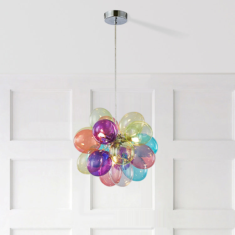 Contemporary Creative Balloon Iron Glass 8-Light Chandelier For Living Room