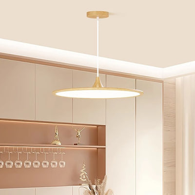 Contemporary Scandinavian Round Iron Aluminum Acrylic LED Pendant Light For Bedroom