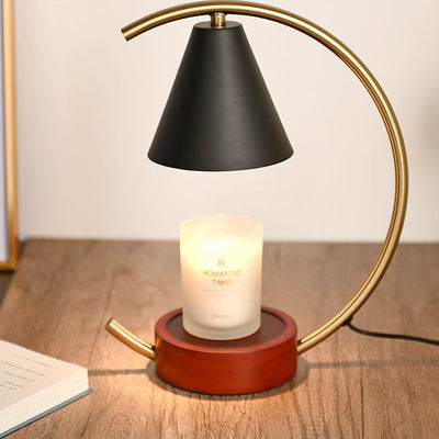 Contemporary Simplicity Tapered Hardware Wood Base 1-Light Melting Wax Table Lamp For Bedroom