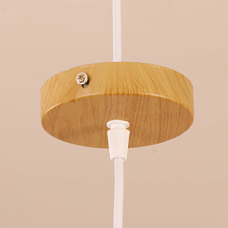 Traditional Japanese Round Cylinder Bamboo 1-Light Pendant Light For Bedroom