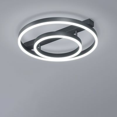 Modern Minimalist Geometric Square Circle Aluminum Line LED Flush Mount Ceiling Light For Living Room