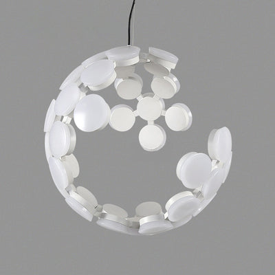 Modern Minimalist Round Globe Iron Acrylic LED Pendant Light For Living Room