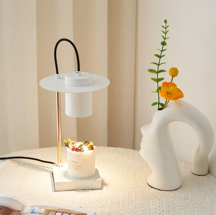 Modern Minimalist Wrought Iron Cylinder 1-Light Melting Wax Table Lamp For Bedroom