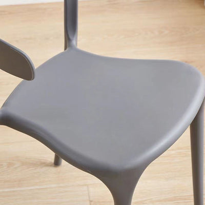 Modern Minimalist Cow Corner Square Plastic Dining Chair Backrest For Dining Room