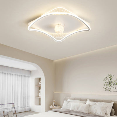 Modern Minimalist Circular Ring Iron Acrylic Aluminum LED Flush Mount Ceiling Light For Bedroom