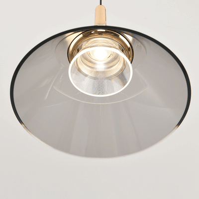 Contemporary Nordic Iron Aluminum Conical LED Liftable Pendant Light For Bedroom