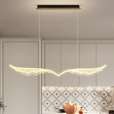 Contemporary Creative Angel Wing Acrylic Shade Hardware LED Island Light Pendant Light For Bedroom