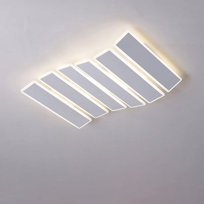 Contemporary Simplicity Acrylic Striped Fish Bone Shape LED Flush Mount Ceiling Light For Living Room