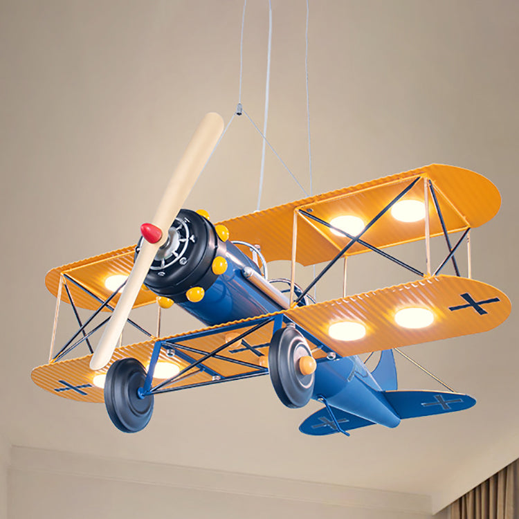 Contemporary Creative Kids Aircraft Hardware Acrylic LED Chandelier For Bedroom