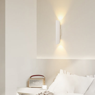 Modern Minimalist Cylinder Stripe Iron Aluminum LED Wall Sconce Lamp For Bedroom