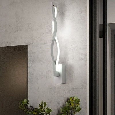 Modern Minimalist Wave Stripe Aluminum Acrylic LED Wall Sconce Lamp For Home Office