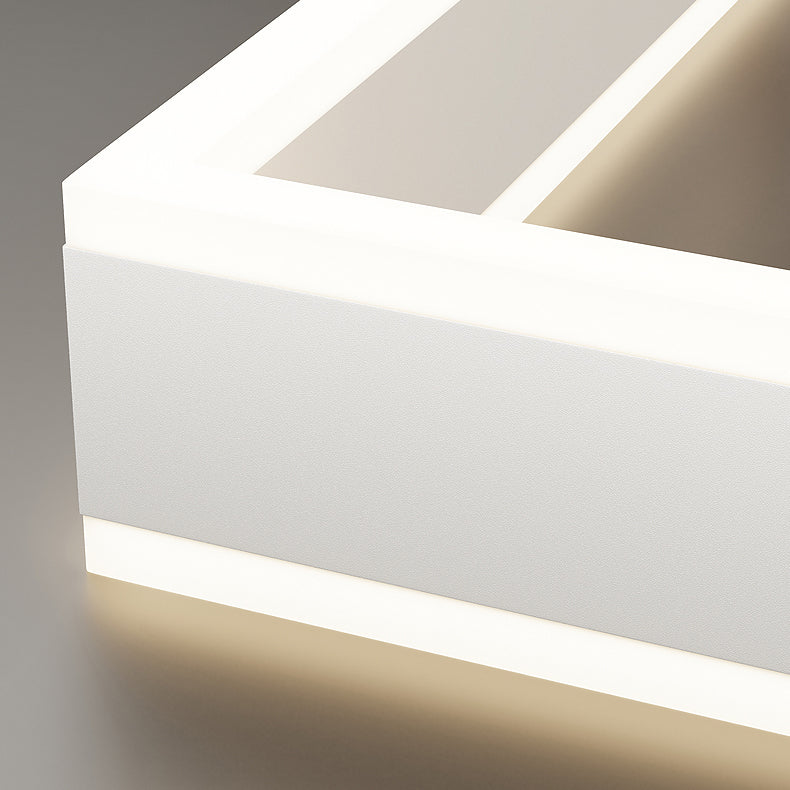 Lustre LED carré minimaliste moderne en fer pour salon 