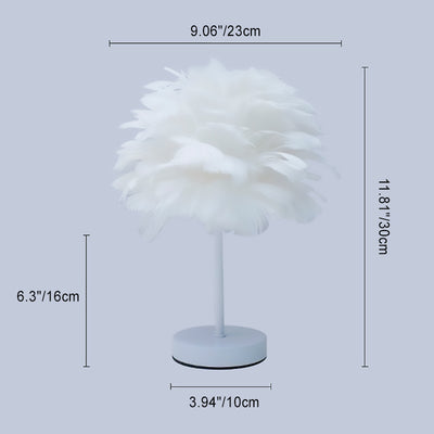 Contemporary Creative Feather USB LED Table Lamp For Bedroom