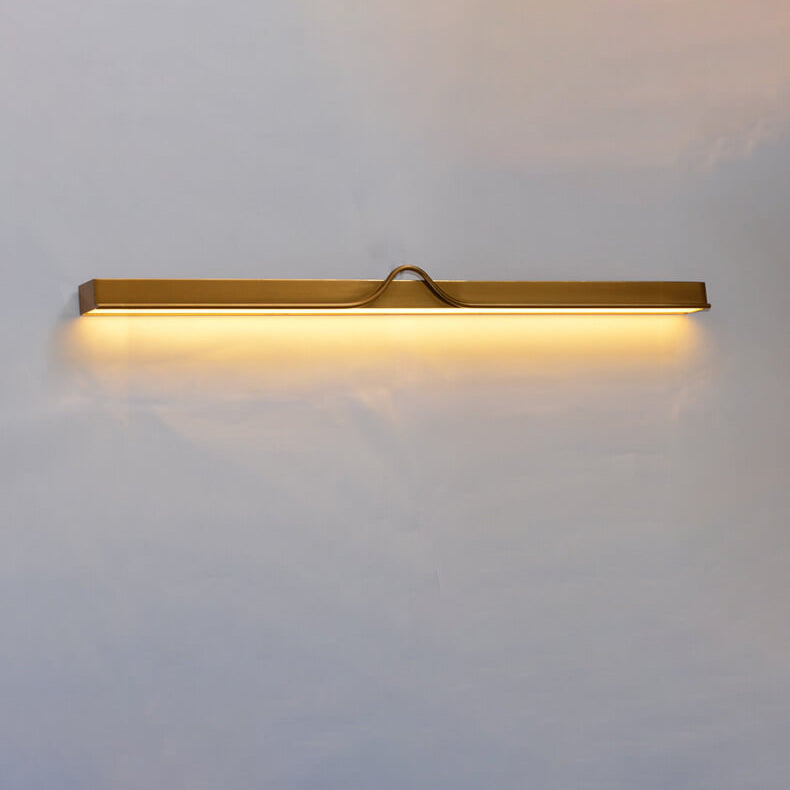 Modern Mid-Century Gold Strip Iron Acrylic LED Wall Sconce Lamp For Living Room