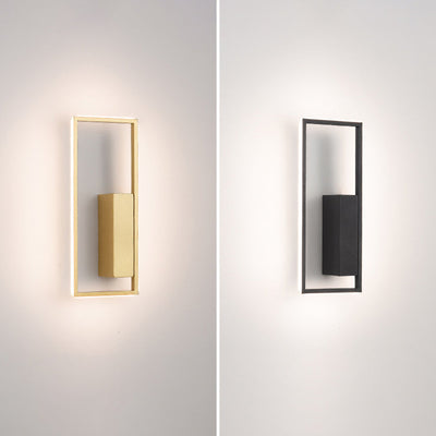 Modern Minimalist Rectangle Line Iron Silicone LED Wall Sconce Lamp For Living Room