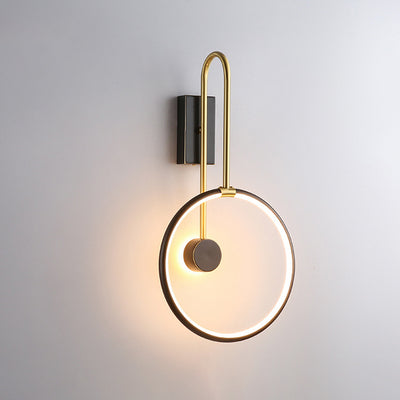 Modern Simplicity Circle Ring Copper Acrylic LED Wall Sconce Lamp For Bedroom