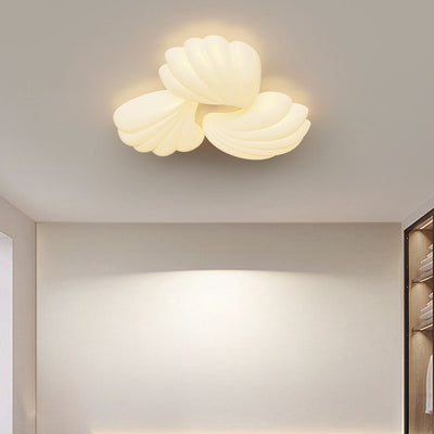 Modern Minimalist Shell Iron PE LED Flush Mount Ceiling Light For Bedroom