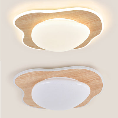 Modern Minimalist Irregular Round Iron Acrylic LED Flush Mount Ceiling Light For Bedroom