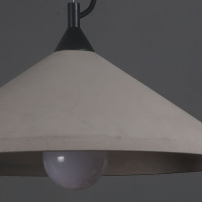 Industrial Vintage Gray Cement Cone Pot Lid 1-Light Pendant Light