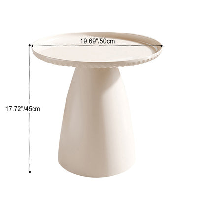 Modern Minimalist Round Table Top PET Plastic Side Table 1-Leg For Living Room